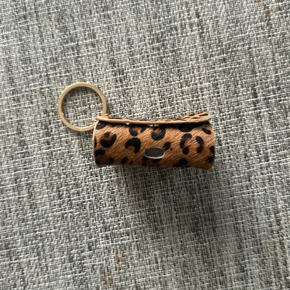Brown Cheetah AirPod Pro Case, Calf Hair & Leather Keychain - Picture 3 of 4